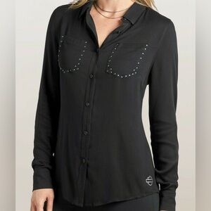 Harley-Davidson Black Studded Button Down Shirt